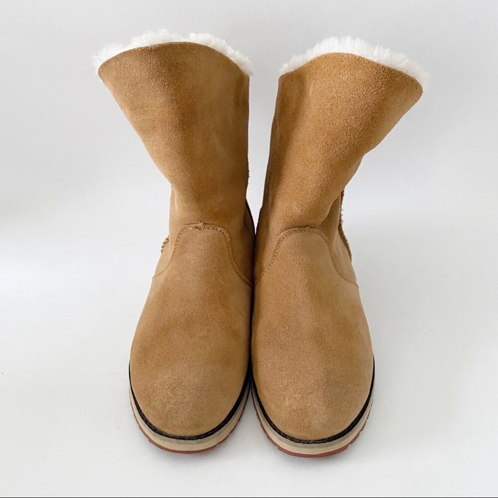 EMU Australia Beach Lo Winter Real Sheepskin & Suede Boots Sz 5 Camel - Picture 2 of 13